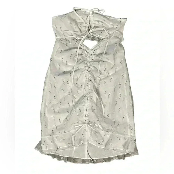 For Love And Lemons Dresses & Skirts - NWT For Love and Lemons Strapless Mini Dress Tie Front Embroidered Size Large